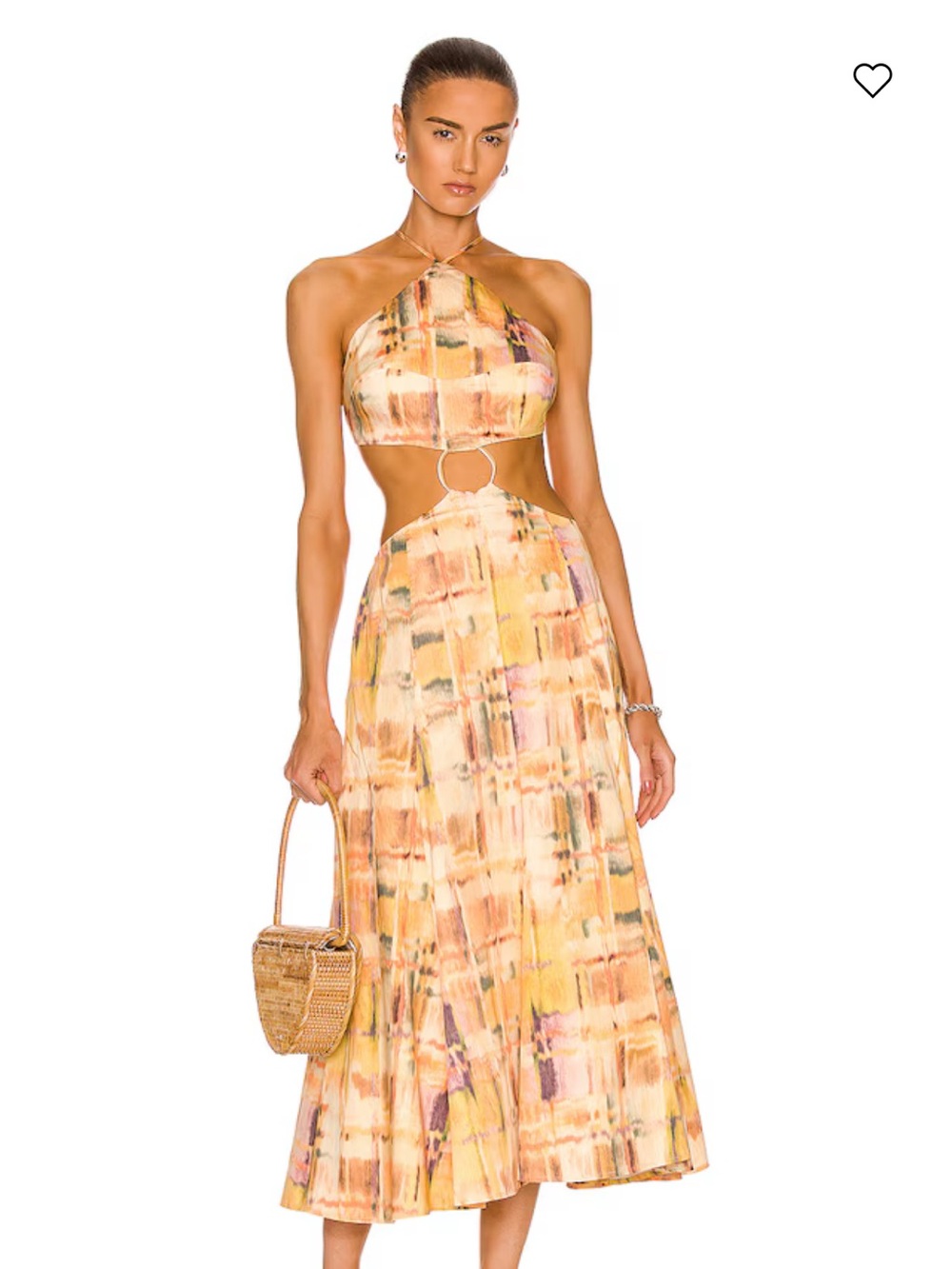 Cult Gaia Nadeesha Halter Midi Dress Small Ikat Print Cutout small - Picture 7 of 7
